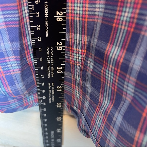 Peter Millar Plaid Button Up Shirt Mens Size Large Blue Pink Pocket - Picture 9 of 11